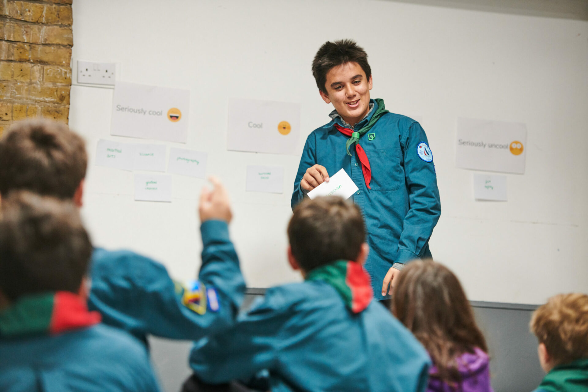 Scout leading an activity