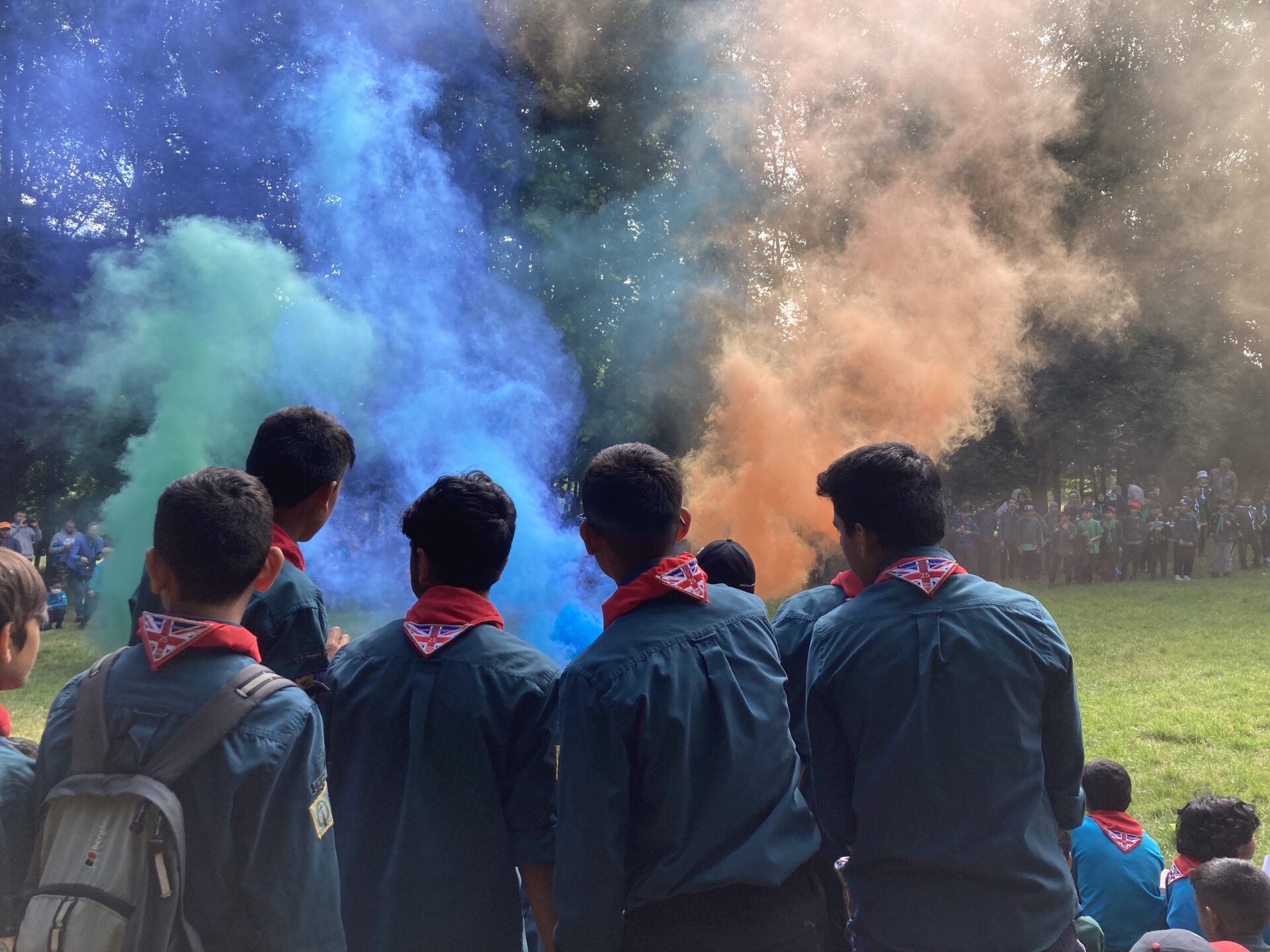 Image of scouts at camp opening ceremony